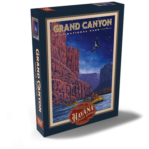 Grand Canyon National Park - Night Rafting, Vintage Travel Poster 500 Puzzle Schachtel Ansicht2
