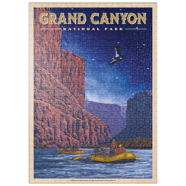 puzzleplate Grand Canyon National Park - Night Rafting, Vintage Travel Poster 500 Puzzle
