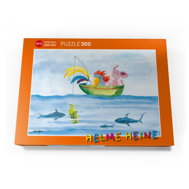 Fishing - Heine Drei Freunde beim Angeln - Helme Heine 500 Puzzle Schachtel Ansicht3