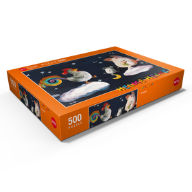 Alternative Darstellung des Puzzle-Motivs In Heven - Heine Drei Freunde im Himmel - Helme Heine – Puzzleteile: 500