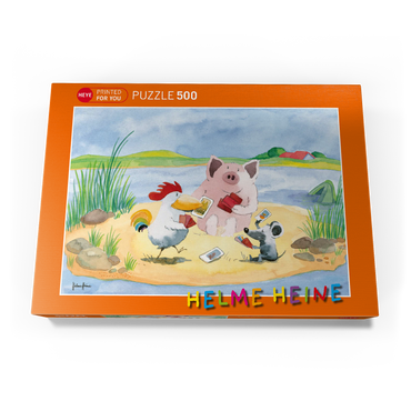 Playing Cards - Heine Drei Freunde beim Kartenspiel - Helme Heine 500 Puzzle Schachtel Ansicht3