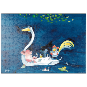 Darstellung des Puzzle-Motivs By The Lake - Heine Drei Freunde am See - Helme Heine – Puzzleteile: 200