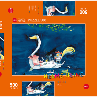 By The Lake - Heine Drei Freunde am See - Helme Heine 500 Puzzle Schachtel 3D Modell