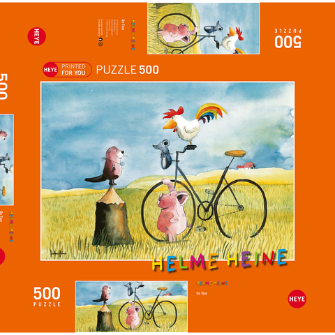 On Tour - Heine Drei Freunde auf Tour - Helme Heine 500 Puzzle Schachtel 3D Modell