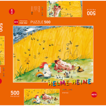 At The Picnic - Heine Drei Freunde beim Picknick - Helme Heine 500 Puzzle Schachtel 3D Modell