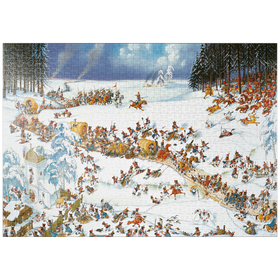 Darstellung des Puzzle Motivs Napoleon's Winter - Jean-Jacques Loup - Cartoon Classics - Puzzleteile: 1000