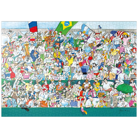 Darstellung des Puzzle-Motivs Sports Fans I (Brasilien) - Blachon - Cartoon Classics – Puzzleteile: 1000