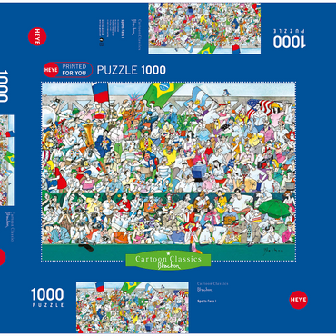 Sports Fans I (Brasilien) - Blachon - Cartoon Classics 1000 Puzzle Schachtel 3D Modell