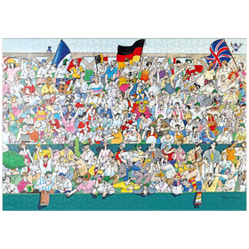 Darstellung des Puzzle-Motivs Sports Fans II (Deutschland) - Blachon - Cartoon Classics – Puzzleteile: 1000