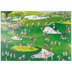 Darstellung des Puzzle-Motivs Golfer’s Paradise - Blachon - Cartoon Classics – Puzzleteile: 1000