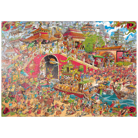Darstellung des Puzzle-Motivs China Town - Hugo Prades – Puzzleteile: 1000