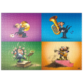 Darstellung des Puzzle Motivs Musicians - Jean-Jacques Loup - Cartoon Classics - Puzzleteile: 500