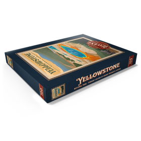 Darstellung des Puzzle Motivs Yellowstone National Park - Vibrant Colors of Grand Prismatic Spring, Vintage Travel Poster - Puzzleteile: 100