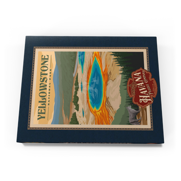 Yellowstone National Park - Vibrant Colors of Grand Prismatic Spring, Vintage Travel Poster 100 Puzzle Schachtel Ansicht3