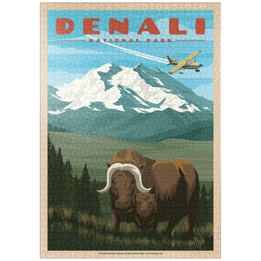 puzzleplate Denali National Park - Wild Denali Musk Ox, Vintage Travel Poster 1000 Puzzle
