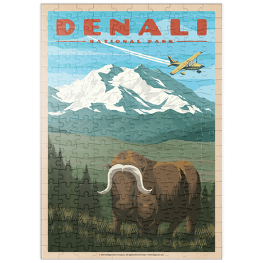 puzzleplate Denali National Park - Wild Denali Musk Ox, Vintage Travel Poster 200 Puzzle