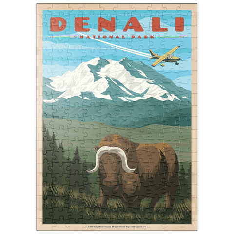 puzzleplate Denali National Park - Wild Denali Musk Ox, Vintage Travel Poster 200 Puzzle