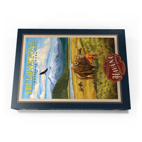 Yellowstone National Park - Hayden Valley Bisons, Vintage Travel Poster 1000 Puzzle Schachtel Ansicht3