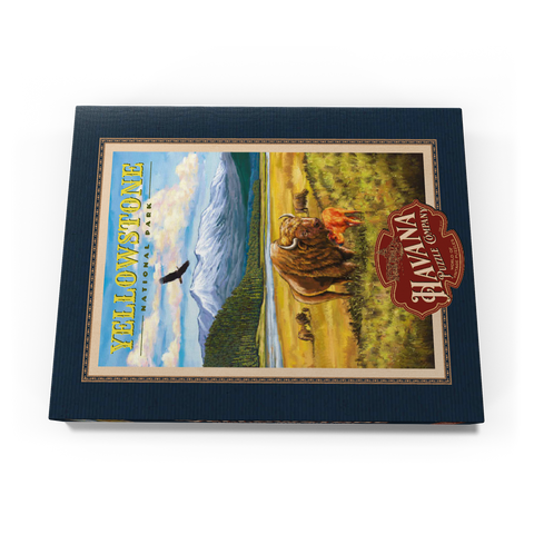 Yellowstone National Park - Hayden Valley Bisons, Vintage Travel Poster 100 Puzzle Schachtel Ansicht3