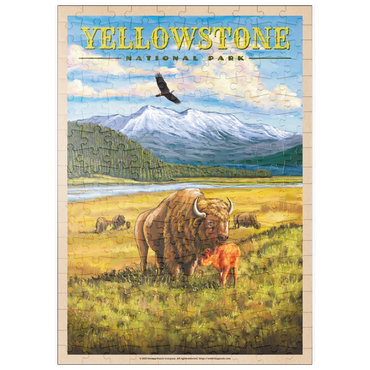 puzzleplate Yellowstone National Park - Hayden Valley Bisons, Vintage Travel Poster 200 Puzzle