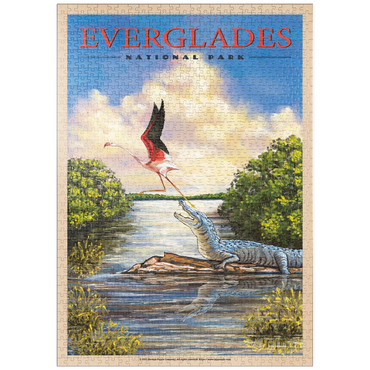 puzzleplate Everglades National Park - Flamingo vs. Alligator 1000 Puzzle