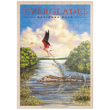 puzzleplate Everglades National Park - Flamingo vs. Alligator 100 Puzzle