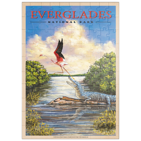 puzzleplate Everglades National Park - Flamingo vs. Alligator 100 Puzzle