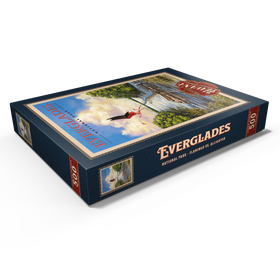 Alternative Darstellung des Puzzle-Motivs Everglades National Park - Flamingo vs. Alligator, Vintage Travel Poster – Puzzleteile: 500