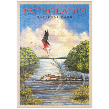 puzzleplate Everglades National Park - Flamingo vs. Alligator 500 Puzzle
