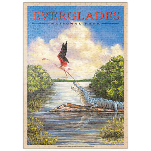 puzzleplate Everglades National Park - Flamingo vs. Alligator 500 Puzzle