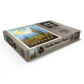 Alternative Darstellung des Puzzle-Motivs Saguaro National Park: Desert Daybreak, Vintage Poster – Puzzleteile: 1000