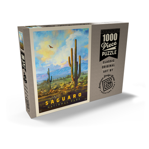 Saguaro National Park: Desert Daybreak, Vintage Poster 1000 Puzzle Schachtel Ansicht2