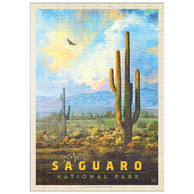 Darstellung des Puzzle Motivs Saguaro National Park: Desert Daybreak, Vintage Poster - Puzzleteile: 200