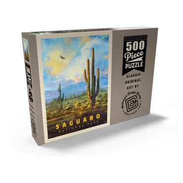 Saguaro National Park: Desert Daybreak, Vintage Poster 500 Puzzle Schachtel Ansicht2