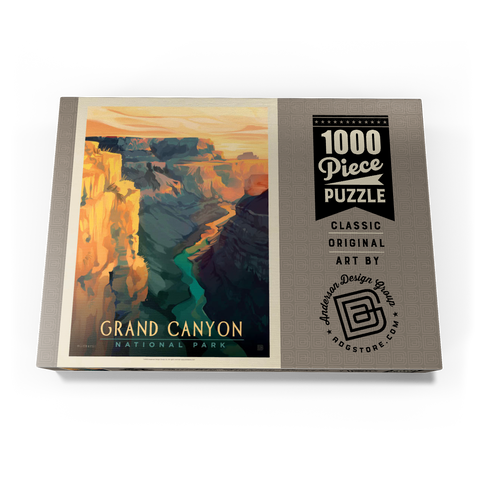 Grand Canyon National Park: Deep Shadows, Vintage Poster 1000 Puzzle Schachtel Ansicht3