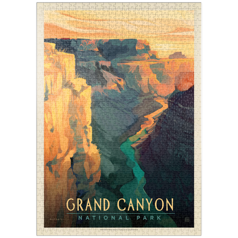puzzleplate Grand Canyon National Park: Deep Shadows, Vintage Poster 1000 Puzzle