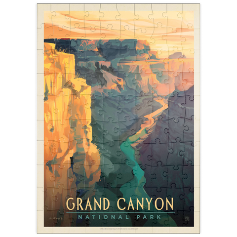 puzzleplate Grand Canyon National Park: Deep Shadows, Vintage Poster 100 Puzzle