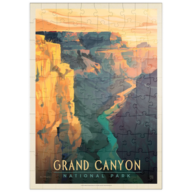 Darstellung des Puzzle Motivs Grand Canyon National Park: Deep Shadows, Vintage Poster - Puzzleteile: 100