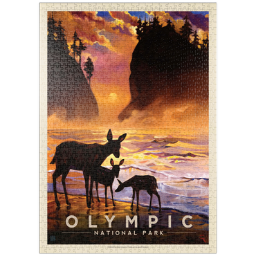 puzzleplate Olympic National Park: Magical Moment, Vintage Poster 1000 Puzzle