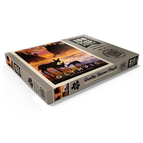 Darstellung des Puzzle Motivs Olympic National Park: Magical Moment, Vintage Poster - Puzzleteile: 100