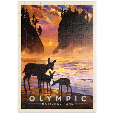 puzzleplate Olympic National Park: Magical Moment, Vintage Poster 100 Puzzle