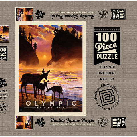Olympic National Park: Magical Moment, Vintage Poster 100 Puzzle Schachtel 3D Modell