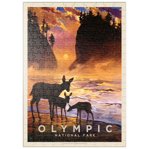 puzzleplate Olympic National Park: Magical Moment, Vintage Poster 200 Puzzle