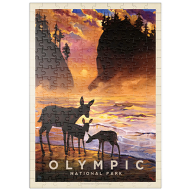Darstellung des Puzzle Motivs Olympic National Park: Magical Moment, Vintage Poster - Puzzleteile: 200