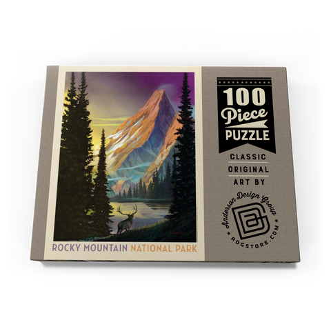 Rocky Mountain National Park: Pyramid Peak, Vintage Poster 100 Puzzle Schachtel Ansicht3