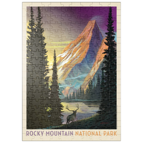 Darstellung des Puzzle-Motivs Rocky Mountain National Park: Pyramid Peak, Vintage Poster – Puzzleteile: 200