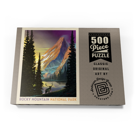 Rocky Mountain National Park: Pyramid Peak, Vintage Poster 500 Puzzle Schachtel Ansicht3