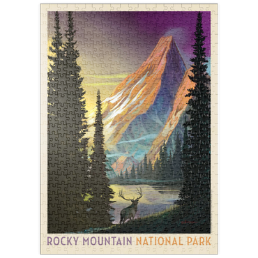 puzzleplate Rocky Mountain National Park: Pyramid Peak, Vintage Poster 500 Puzzle