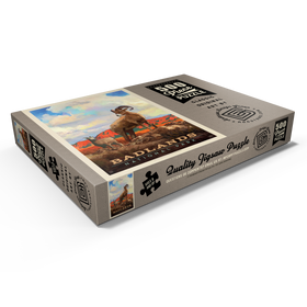 Alternative Darstellung des Puzzle-Motivs Badlands National Park: Bighorn Sheep, Vintage Poster – Puzzleteile: 500