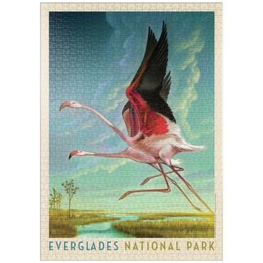 puzzleplate Everglades National Park: Flight Of The Flamingos, Vintage Poster 1000 Puzzle